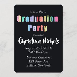 Rainbow Graduation Party Invitation
