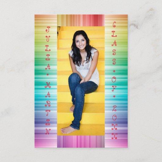Rainbow Lines with Photo - 3x5 Grad Announcement