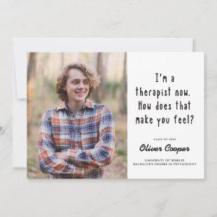 Ready for Therapy Psychology Graduation Announcement