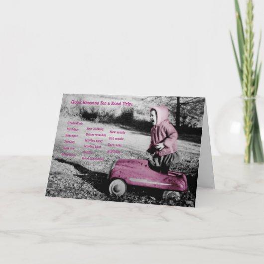 Reasons for Road Trip Hot Pink Card