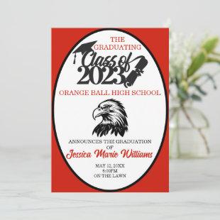Red and Black Class of 2023 Graduation Invitation