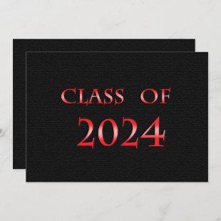 Red and Black Class of 2024 Graduation Party Invitation