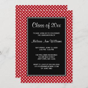 Red and Black Polka Dots Graduation Announcement