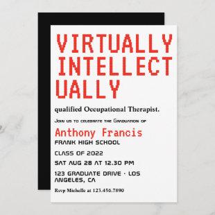 Red and Black Virtual Graduate Party Invitation