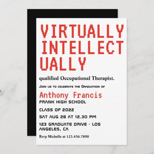 Red and Black Virtual Graduate Party Invitation