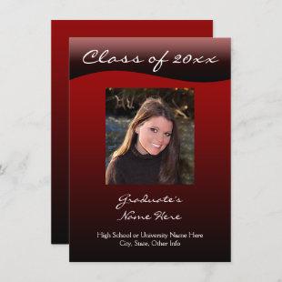 Red and Black Wave Graduation Announcement