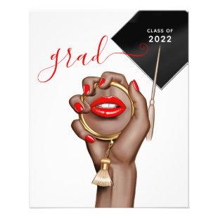 Red and Gold Glam Chic Graduation Party Invitation Flyer