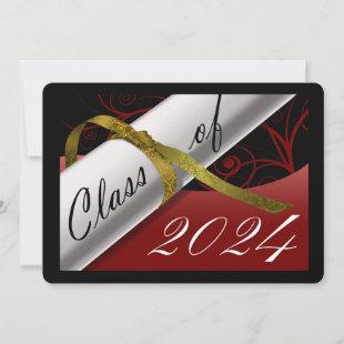 Red and Gold Graduation Announcement
