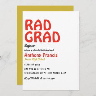 Red and Gold Retro Virtual Graduate Party Invitation