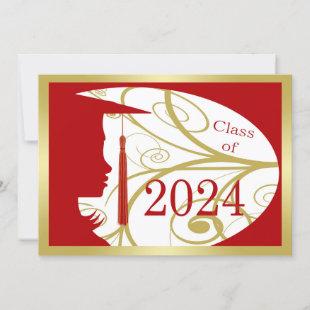 Red and Gold Silhouette 2024 Card