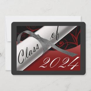 Red and Silver Graduation Announcement