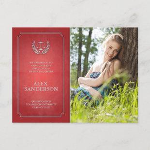 Red and Silver Law School Graduation Announcement