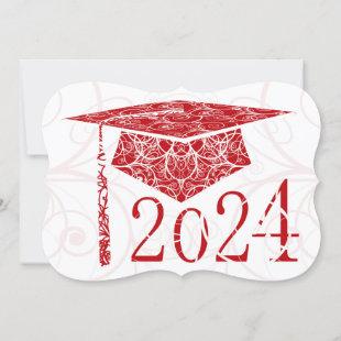Red and White Floral Cap 2024 Card