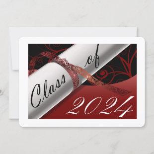 Red and White Graduation Announcement