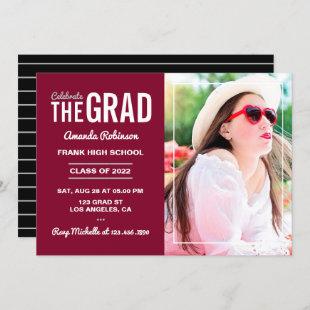 Red and White Graduation Party Invitation