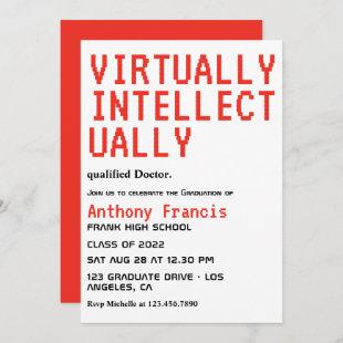 Red and White Virtual Graduate Party Invitation