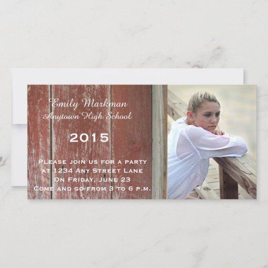 Red Barn Wood Photo Graduation Announcement Party