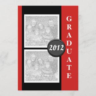 Red black graduation party template PERSONALIZE