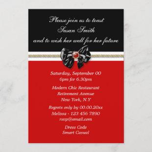 Red black white formal PERSONALIZE Invitation