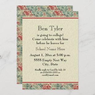 Red Blue Brown Abstract Trunk Party Invitation