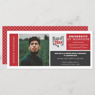 Red Boxes & Photo Wide Graduation Invitation