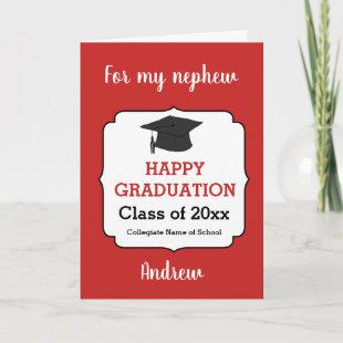 Red Congratulations Nephew Graduation Card