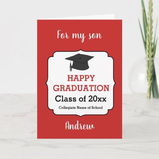 Red Congratulations Son Graduation Card