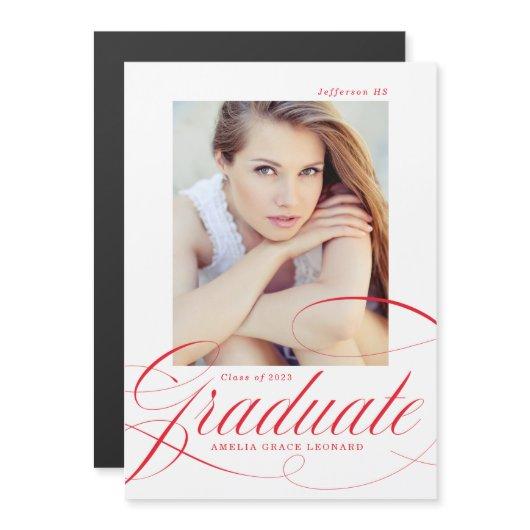 Red | Eloquence Photo Graduation Magnetic Invitation