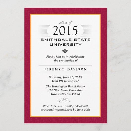 Red & Gold Formal Graduation Party Invite
