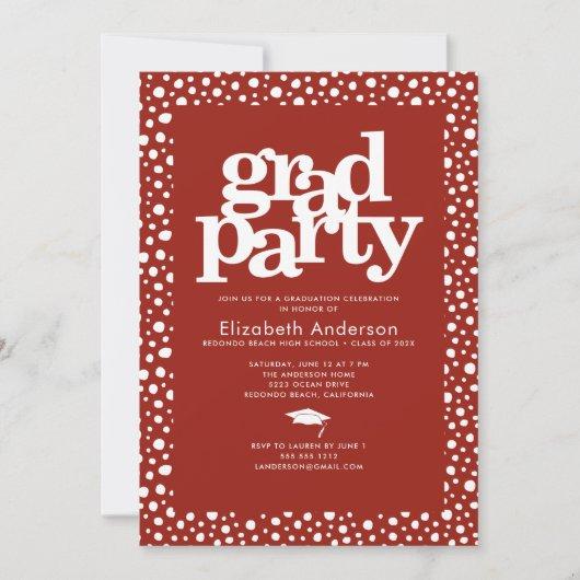 Red grad party modern bold typography elegant invitation