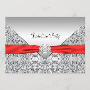 Red Graduation Party Invitation