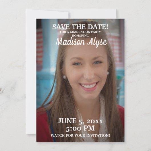 Red Graduation Party Save Date Photo Save The Date