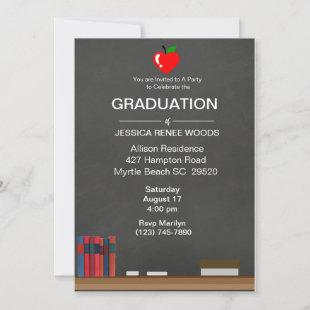 Red Heart Teacher Graduation Invitation
