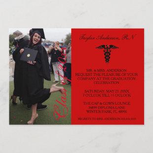 Red Medical RN School Graduation Announcement