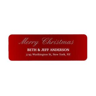 Red Merry Christmas Family Holiday Sheets of Label