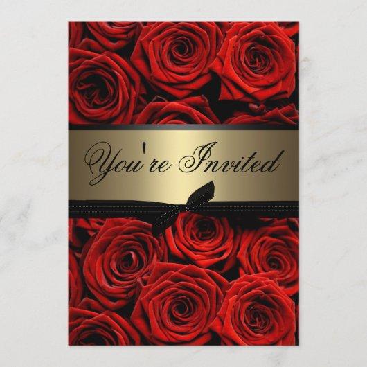 Red Roses Graduation Party Invitation