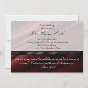Red Silk Graduation Invitation/Announcement Invitation