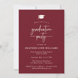 Red Simple Photo Graduation Invitation