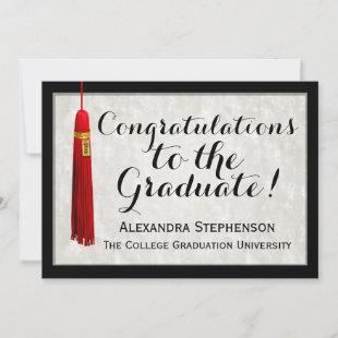 Red Tassel Congratulations Graduate Graduation Invitation