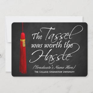 Red Tassel Was Worth the Hassle College Graduation Invitation