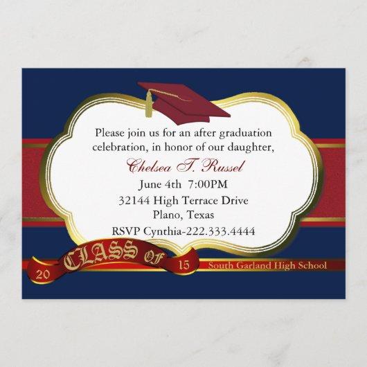 Red, White, and Blue Graduation Party Invitation
