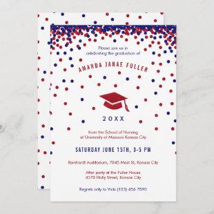 Red, White & Blue Graduation Party Invitation
