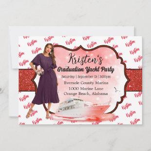 Red Yacht Party Invitation
