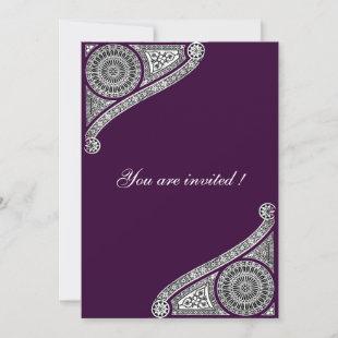 RENAISSANCE ,purple Invitation