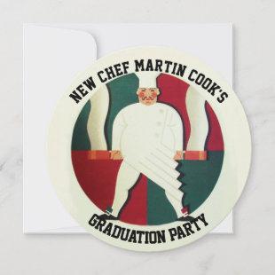 RESTAURANT CHEF COOKING CULINARY GRADUATION PARTY INVITATION