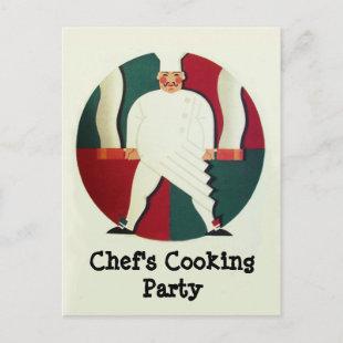 RESTAURANT CHEF'S COOKING PARTY Culinary Recipe Invitation Postcard