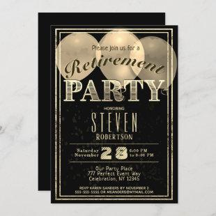 Retirement Party | Modern Gold Festive Invitation