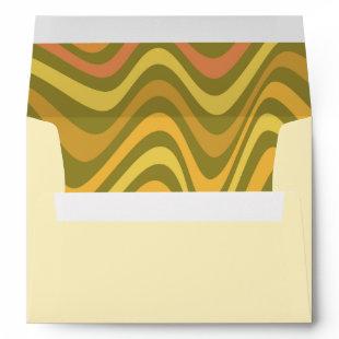 Retro 60s 70s Abstract Groovy Green Graduation  In Envelope