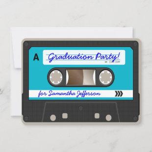 Retro 80's Cassette Tape Graduation Party Invitation