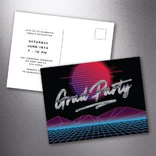 Retro 80's New Wave Graduation Grad Party Invite